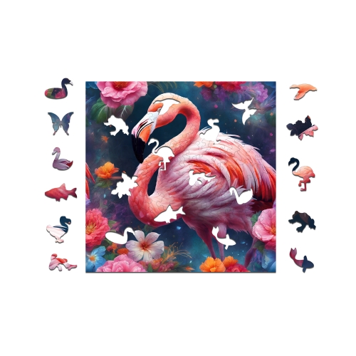 Drewniane puzzle 25 x 25 cm FLAMING 155 Elementów Układanka